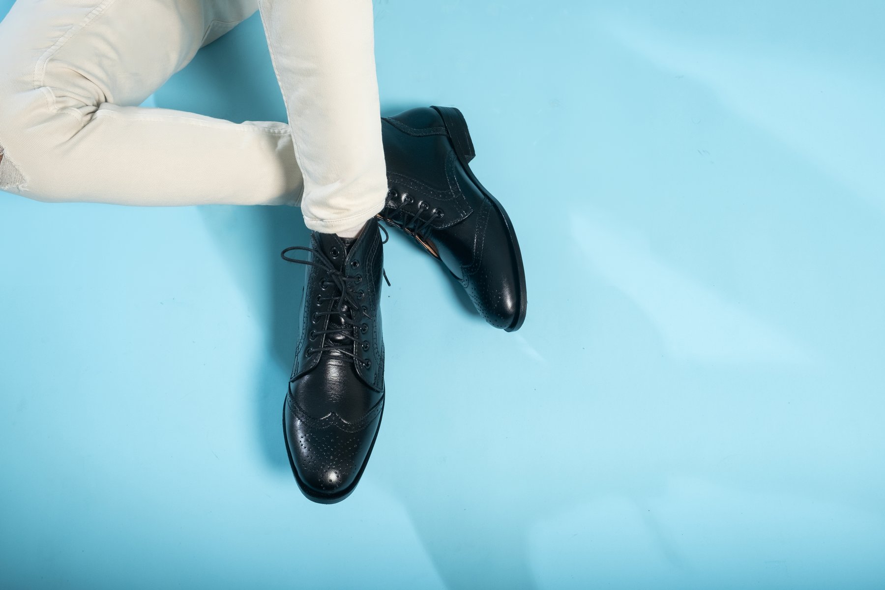 mens black brogue boots