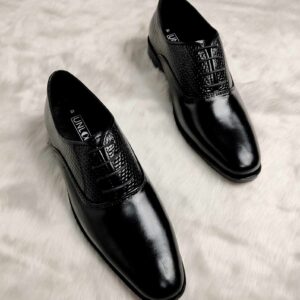 OXFORD SHOES (PLAIN+WOVEN BLACK)