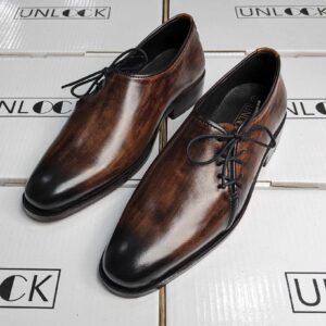 SIDE LACE-UP WHOLECUT SHOES (OILY BROWN)