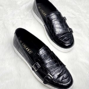 DOUBLE MONK SNEAKERS 2 (BLACK CROCODILE)